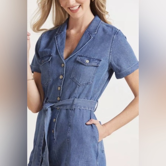 Rails Georgie Women’s Romper Size L In Blue Denim - Picture 6 of 15